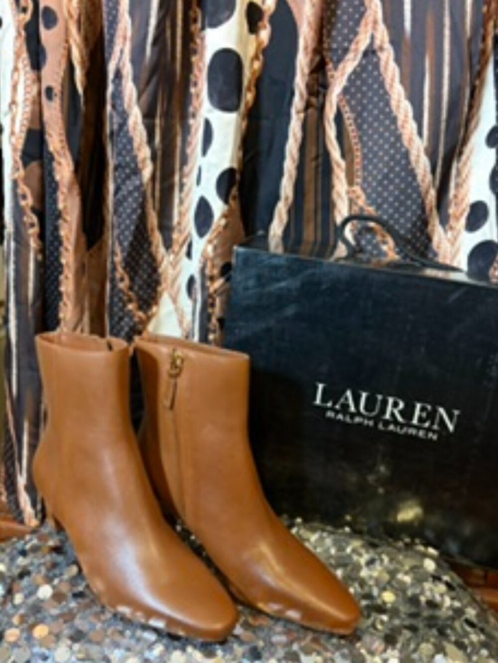 New in the Box: Ralph Lauren Willa Burnished Leather Ankle Boots (Size 6)